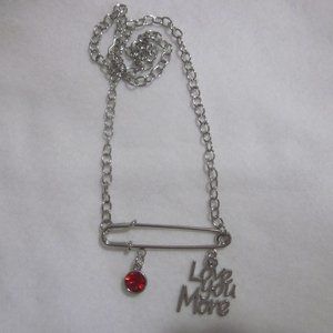 Love You More Safety Pin Necklace.
